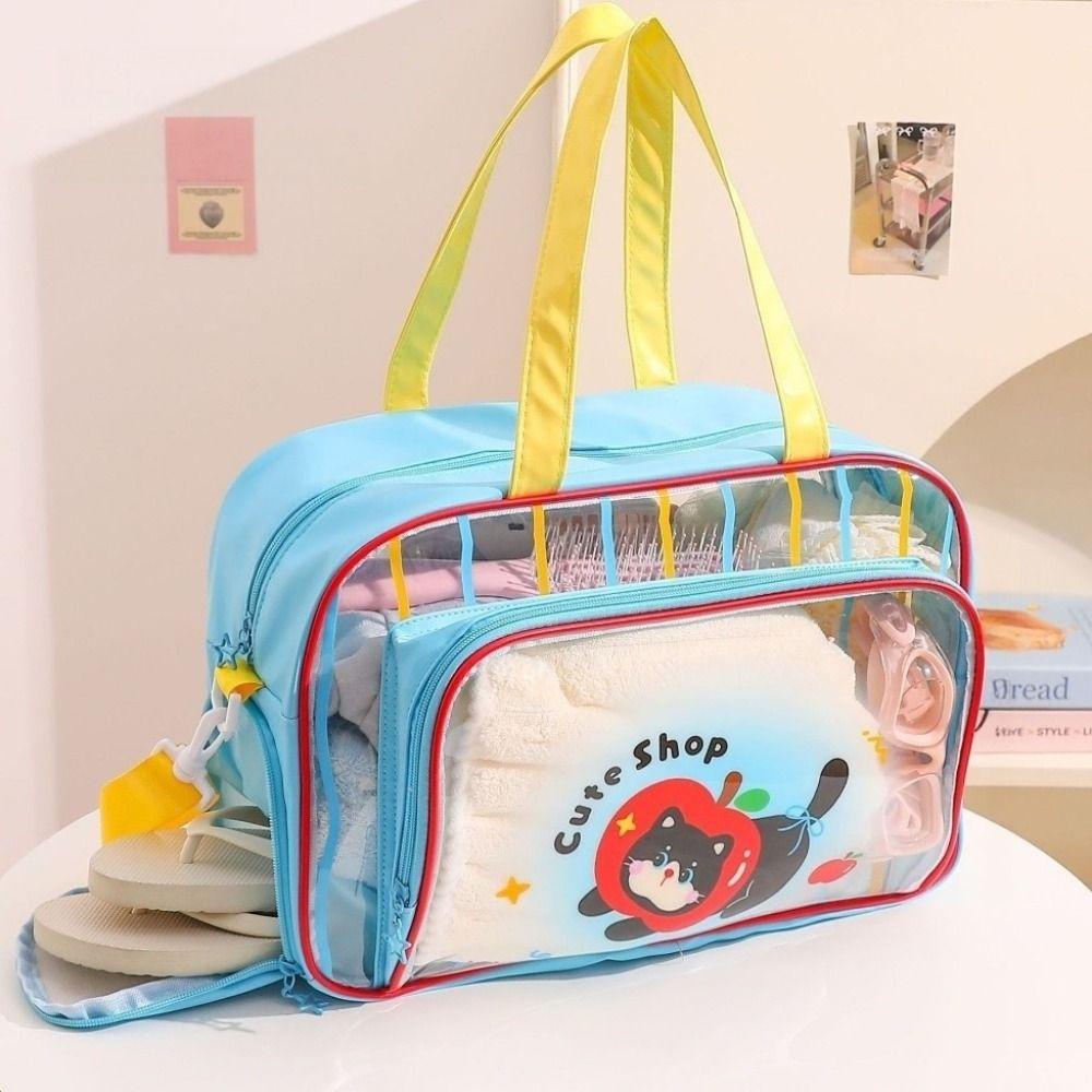 Wet Dry Separation Swim Handbag Shoe Compartment Travel Beach Bag Girls Toiletry Bag Outdoor Use