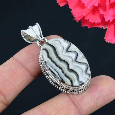 Κρεμαστό κόσμημα από πολύτιμους λίθους Prairie Agate Μασίφ μενταγιόν 925 κοσμήματα Δώρο για Unisex