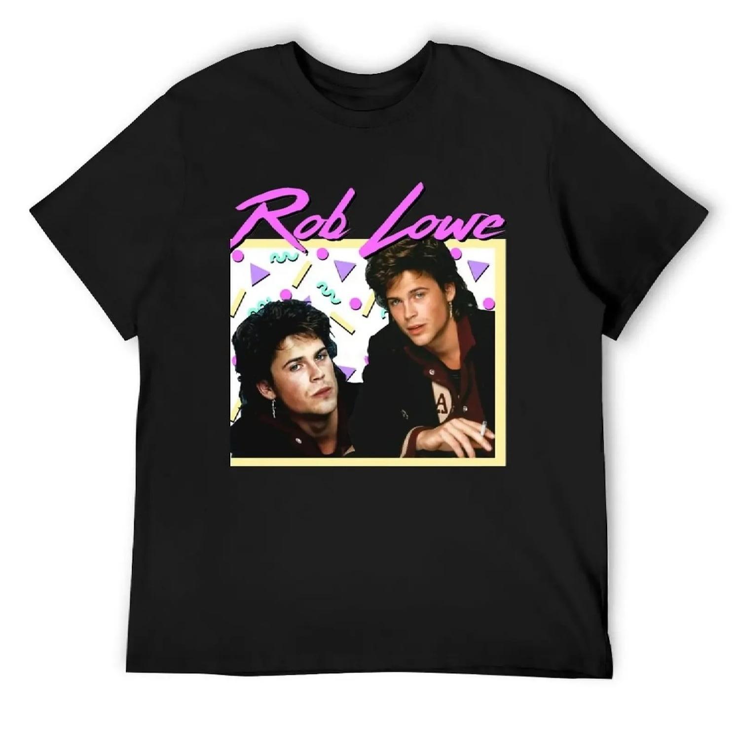 

80s Rob Lowe T-Shirt cotton graphic tees topping gifts for boyfriend t shirts for men graphic XXXXXL чорний
