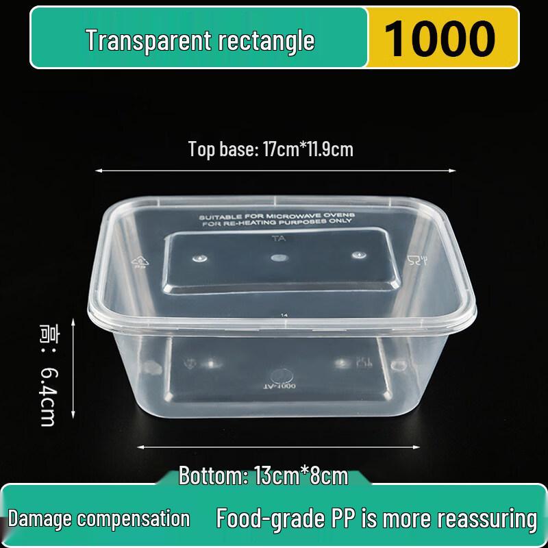 ZISIZ Food-Grade Disposable Plastic Meal Boxes with Lids
