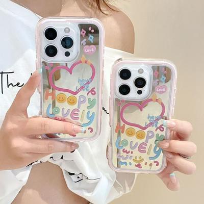 Love Mirror Mobile Phone Case Is Suitable for Apple 16 Mobile Phone 15iphone13PROMAX Huawei Xiaomi 14 Mobile Phone Case.