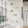 4 Pcs Wood Fish Wall Decor Vintage Nautical Beach Wall Art Coastal Wooden Hanging Sculpture for Lake House Ocean Bathroom Bedroom Home Decor