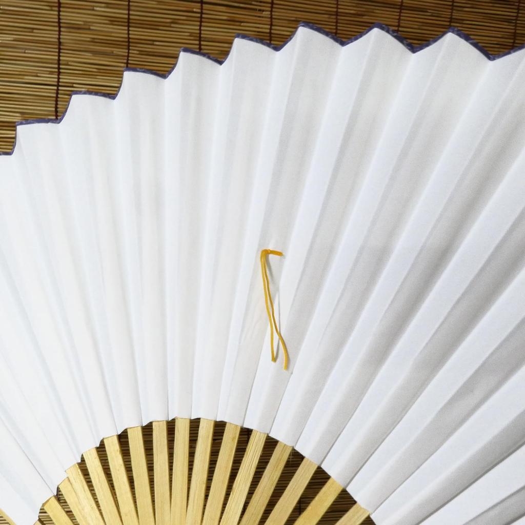 Dekorativer Fächer Groß 50cm Weißer Fächer Großer Jumbo-Fächer Ausstellung Innenraum Kalligraphie Riesig SEN-402