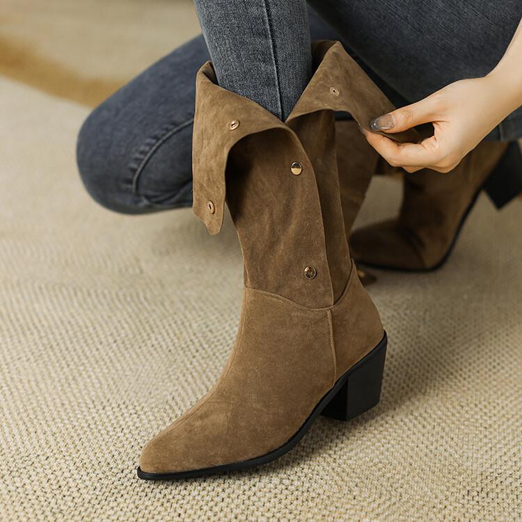 

Новые ленивые ковбойские сапоги в западном стиле, сапоги-носки с острым носком, женские модные сапоги на толстом каблуке и среднем каблуке, сапоги-чулки 39 чёрный