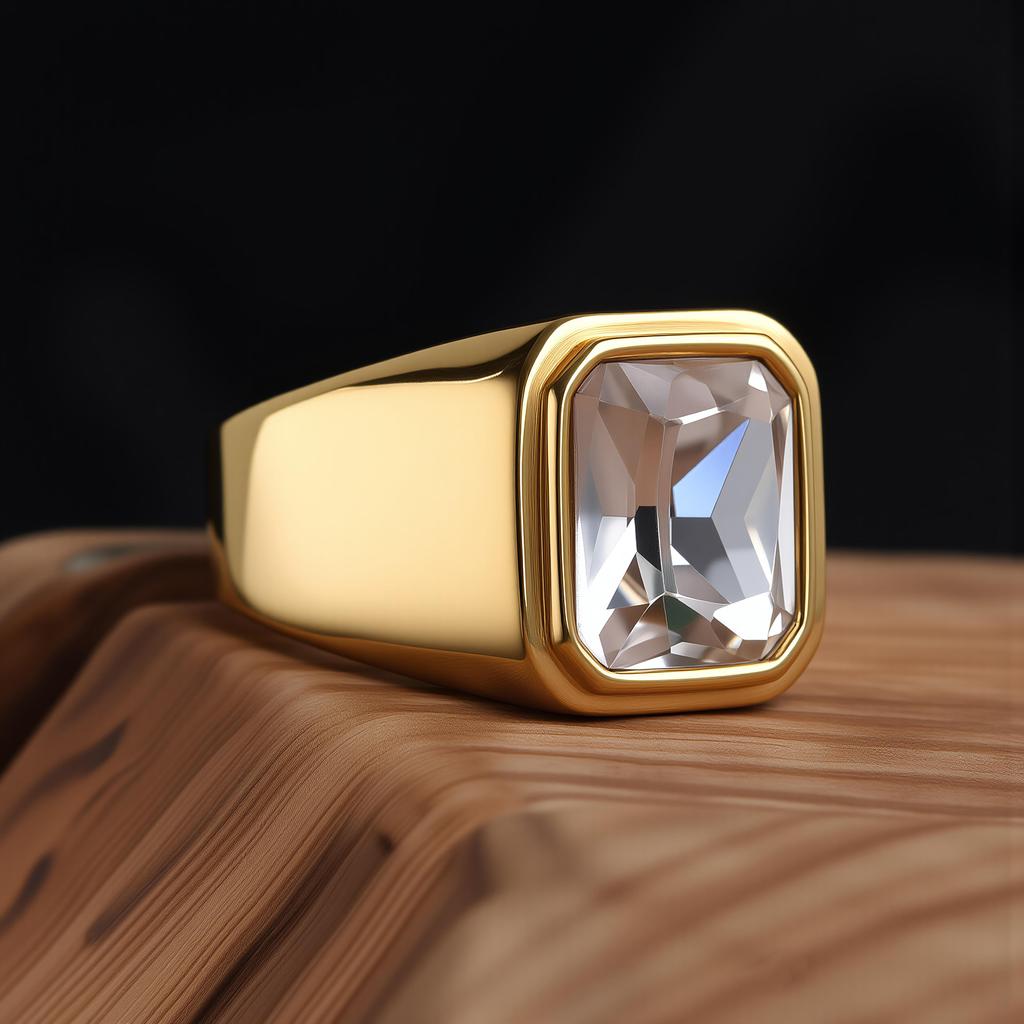 R3381 Men's/Women Trend High Quality 316LStainless Steel Multiple Colors Gemstone Style Onyx Golden Rings Jewelry
