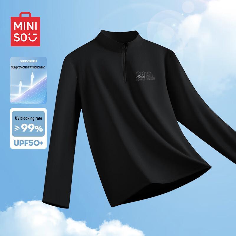 MINISO Men s Stand-Collar Long-Sleeve Performance T-Shirt L