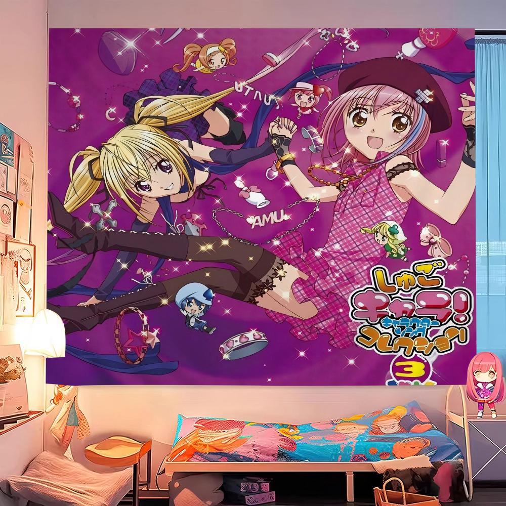 Classic Japanese Anime S-Shugo C-Chara Printed Large Wall Tapestry Hanging Tarot Hippie Wall Rugs Dorm Home Decor