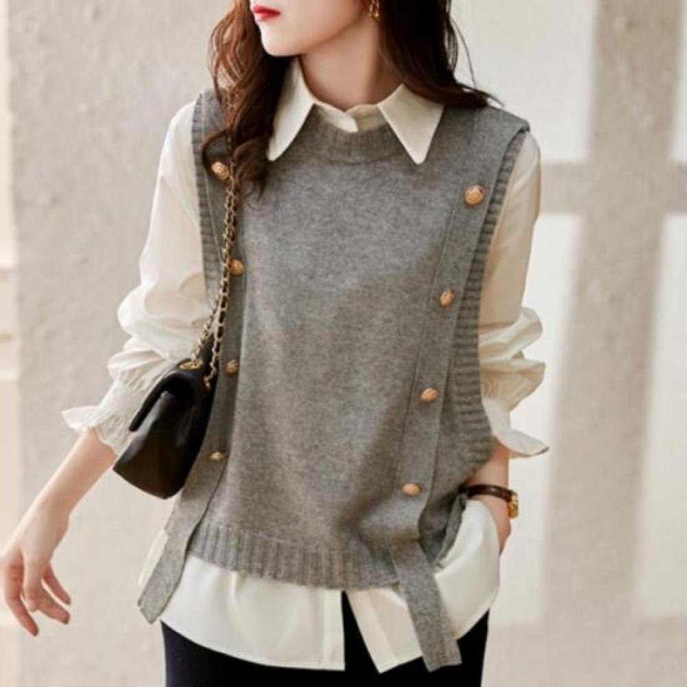 New ArrivalS Open Run Women S veSt Gray Gold Button