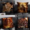 Movie I-Indiana J-Jones Cushion Cover Natural Linen Organic Fabric Double-Sided Printing Sofa Home Decor Gift Pillow Case