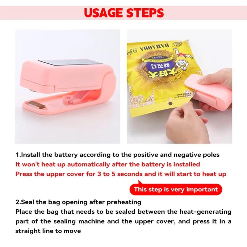 Mini máquina selladora de bolsas térmicas, selladora de paquetes, bolsas térmicas de plástico para alimentos, selladora portátil, selladora térmica para alimentos
