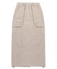 Bibalabida Nylon Cargo Long Skirt