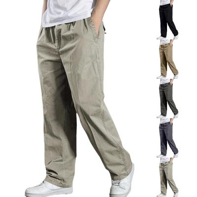 Men's Casual Cargo Pants with Drawstring Waist and Multiple Pockets for Comfortable Everyday Wear