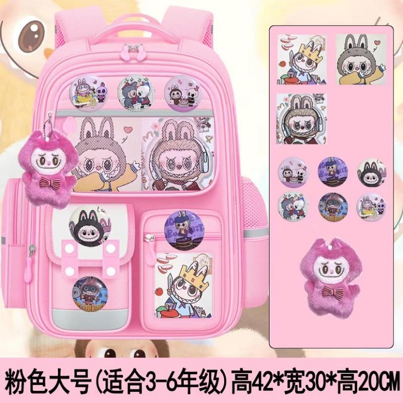 School Bag, New Girls, Primary School Students, Grade 13.6 Children's Burden Reduction Spine Protection, Waterproof Capacity Backpack