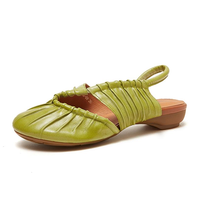 

Fashion AIYUQI 2025 new style closed toe women s sandals Pleated non-slip Roman sandals for women Large size summer beach female shoes 43 армия зеленый