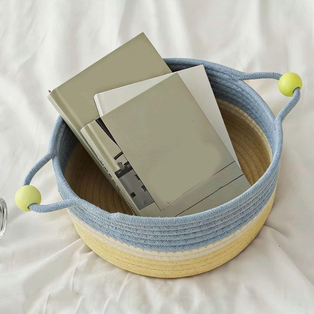 Decorative Cotton Rope Storage Box Large Capacity Desktop Organizer Makeup Storage Basket Keys