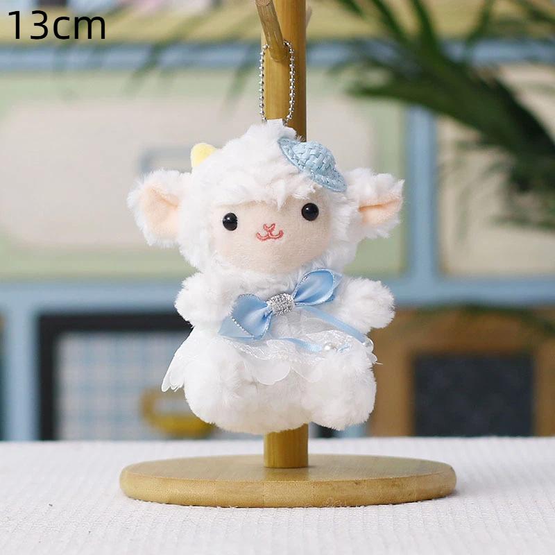 Fluffy Sheep Plush Keychain Cute Soft Furry Charm for Luggage Decor Kids Christmas Holiday Souvenir Gifts
