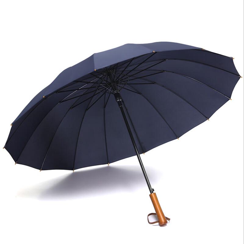 Nanqiao 16-Rib Semi-Automatic Business Umbrella with Wood Handle