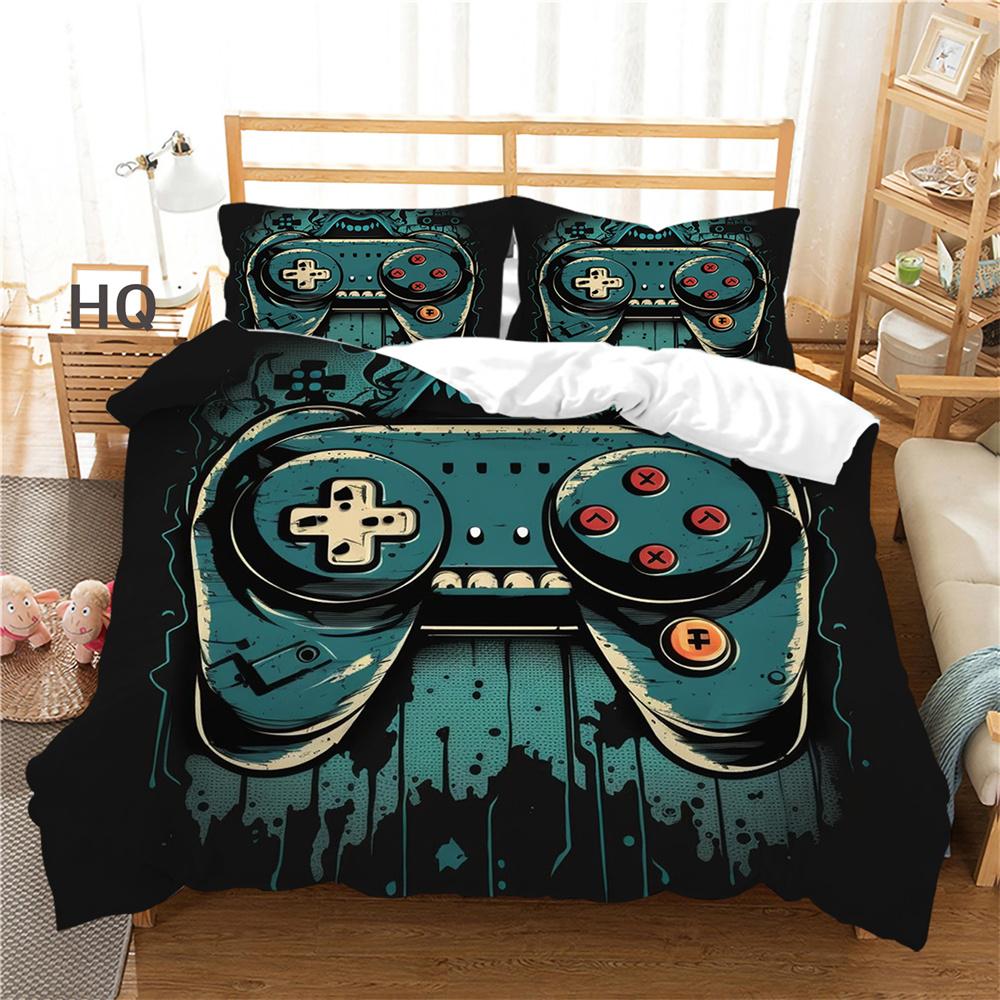 Capa de Cama Estampada de Console de Jogo 3D Poliéster Conjunto de Capa de Edredom Tamanho Solteiro Moda Cool Conjunto de Cama para Casa