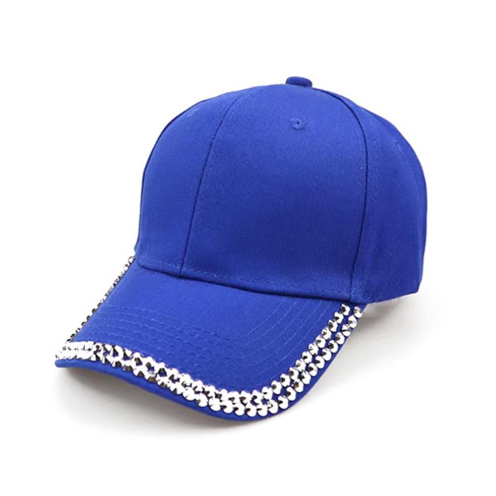 Adjustable Rhinestone Baseball Cap Bling Crystal Edge Outdoor Sun Hat Diamond Brim Cap Casual Wear