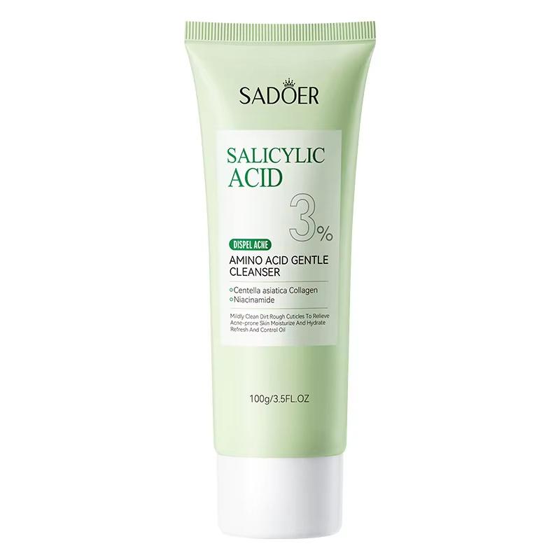SADOER Nettoyant Visage à l'Acide Salicylique Mousse Nettoyante Visage Nettoyant Visage Hydratant Produits de Soin Hydratants pour la Peau
