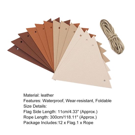 12Pcs/Set Flags String Waterproof Outdoor Decor Supplies Vibrant Color Triangle String Bunting Banner for Camping for ST310