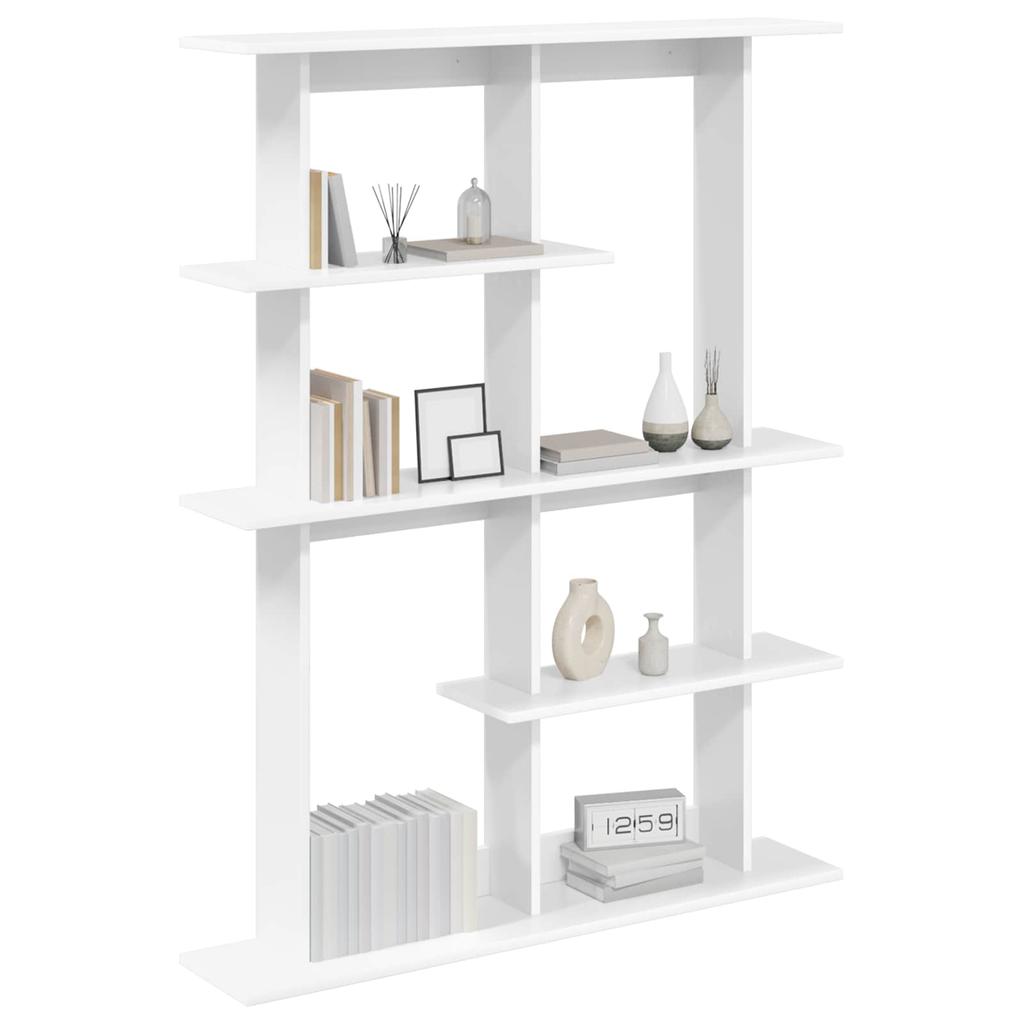 Wall Mounted Shelf Unit White 102 x 20 x 130 cm Engineered Wood