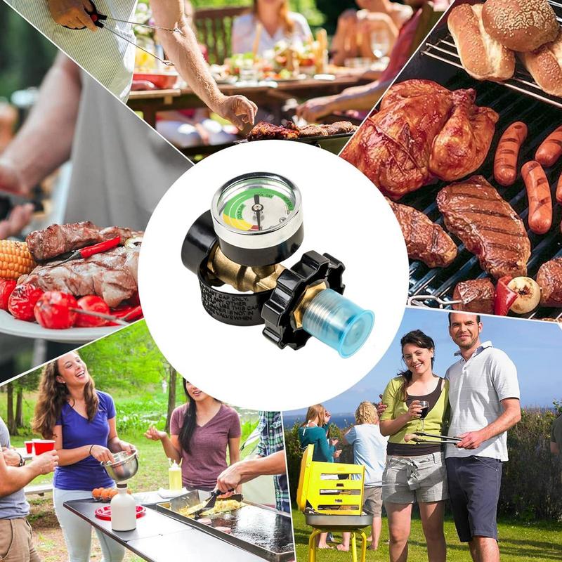 Propane Cylinder Adapter Propane Tank Gauge Pressure Meter Outdoor Cooking Accessories For Camping BBQ Grill Heater