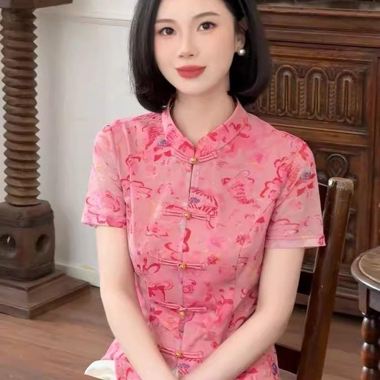 

Топ-футболка с коротким рукавом для женского лета 2025, розовый топ 3XL (recommended 138-75kg)