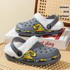 EVA pantofle s fleecovou podšívkou s kresleným designem stavebního vozidla - Teplé nazouvací zimní boty na podzim a zimu, Obuv do chladného počasí