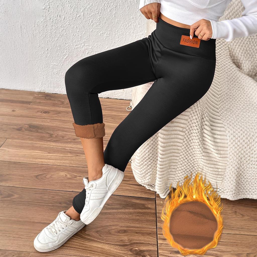 Women's Fleece-Lined Thermal Pants Women's Winter Outerwear High-Waisted, Butt-Lifting, Slimming Fleece-Lined, Thickened