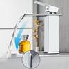 Waterfall Stainless Steel Hot and Cold Water Faucet Above Counter Basin Bathroom Splash-proof Basin Faucet