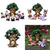 Miniature Dwarf Micro Landscape Resin Ornament With Fairy And Tree Design For Celebration