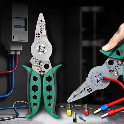 Multi-functional Wire Crimping Pliers Wire Stripper, Electrician Wire Splitter Wire Winding Pliers Crimping Pliers Hand Tool
