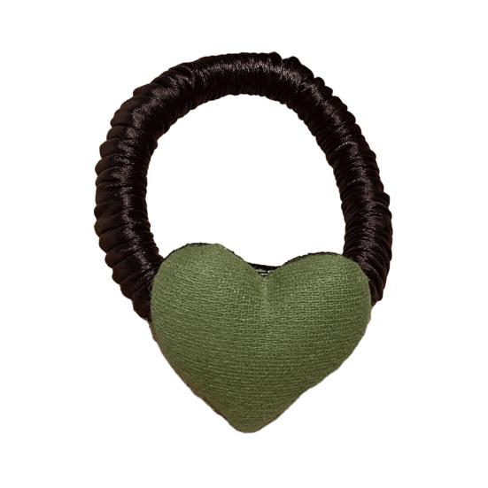 High Elasticity Hair Rope Decor Hair Plaid Heart Tie зелёный