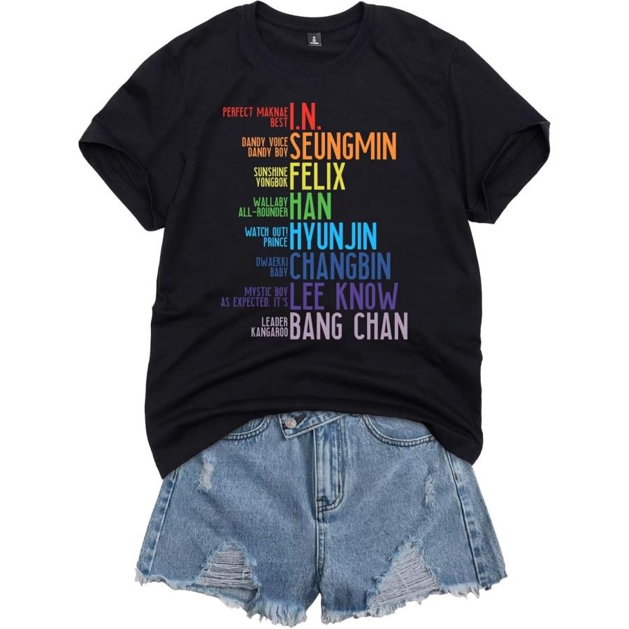 

Kpop Футболка Феликс Банчан Футболки Хёнджин Чанбин Сынмин Ли Но Хан И S разноцветный