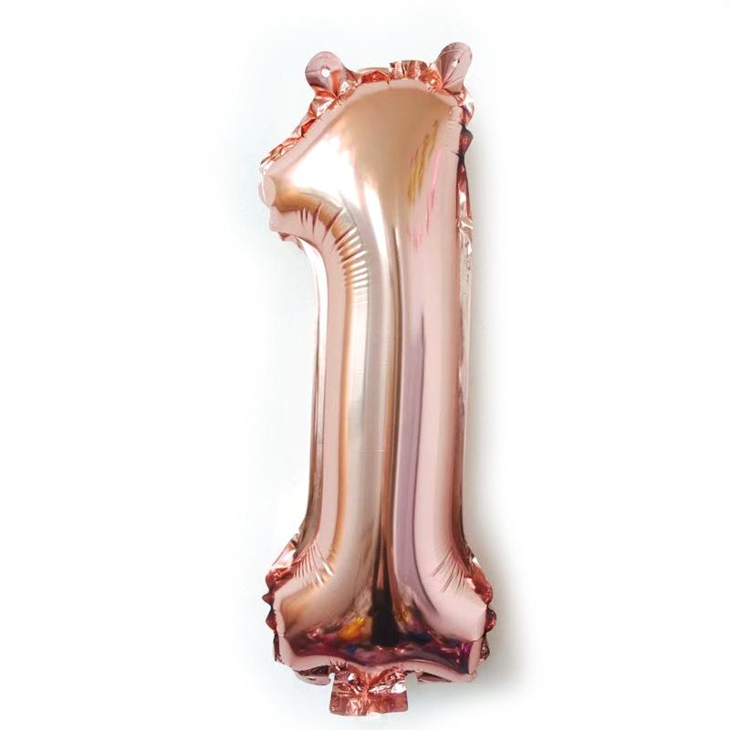 32-Inch Rose Gold Digital Balloon, Medium Aluminum Film Alphanumeric 0-9 Inflatable Decorative 2023 New Year'S Balloon