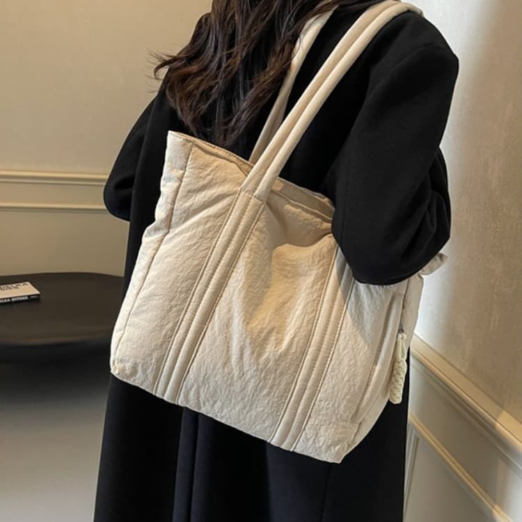 Women s Large Capacity Nylon Tote Bag Handbag покинуть белый