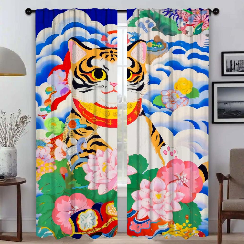 Gardiner til stue Gardiner Gotisk Høstfarger Halloween-dekorasjon Tyll til soverom Romdeler Hjemmeinteriør Gardiner