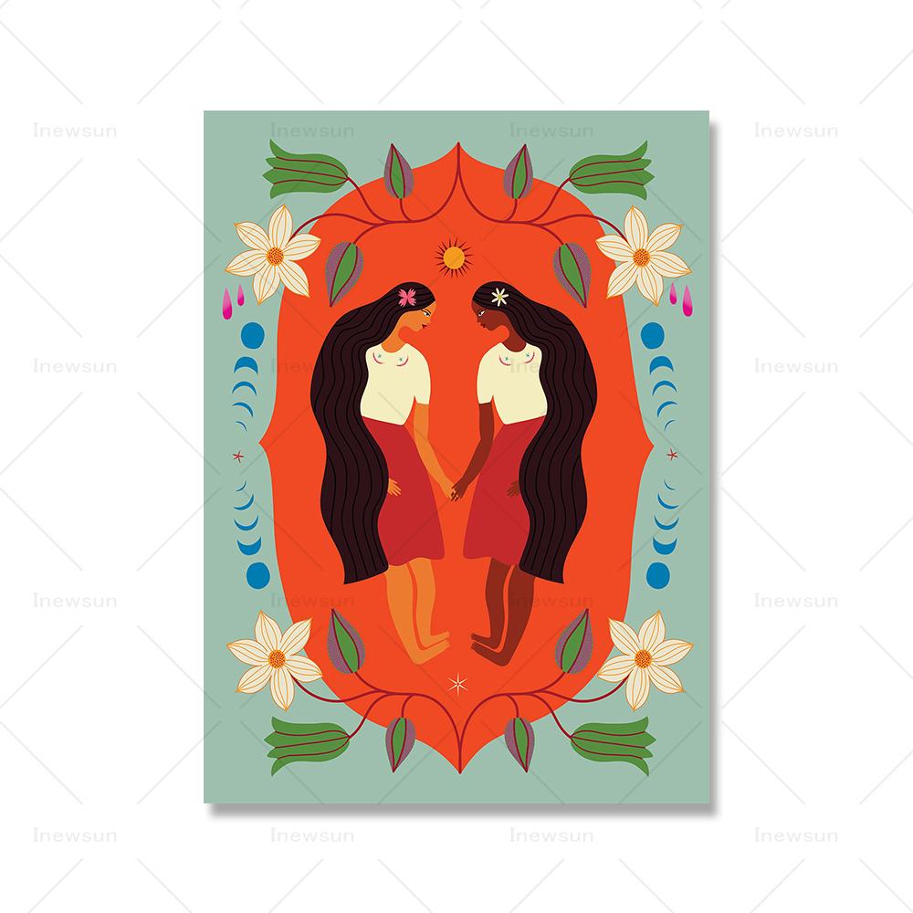 

Colorful Abstract Snake Tiger Woman Wall Art Canvas Painting Posters And Prints Nordic Wall Pictures For Bedroom Home Decor 60x80cm No Framed