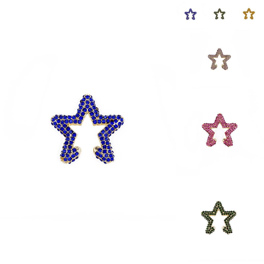 Trendy slitová hvězda náušnice manžeta barevný design není potřeba piercingu pro ženy