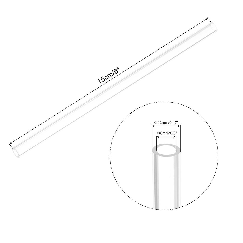 uxcell Acrylic Pipe, Transparent Hard Round Tube, For Lamps and