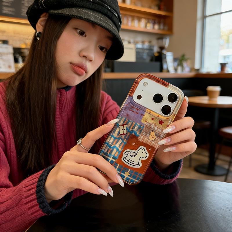 Cartoon Horse Patchwork Phone Case for 16/17 Pro/Promax and 17Air - Year of the Horse Edition