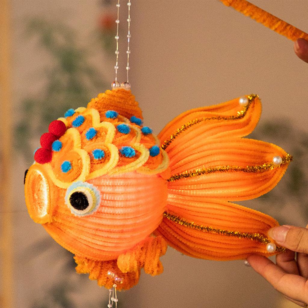 Handmade Koi Fish Lanterns Ornament Autumn Koi Fish Lanterns Accent Handheld Portable Party Hanging Decorations