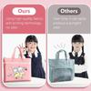 Double Layer Tote School Bag Canvas File Bag Cute A4 File Bag  Learning Supplies