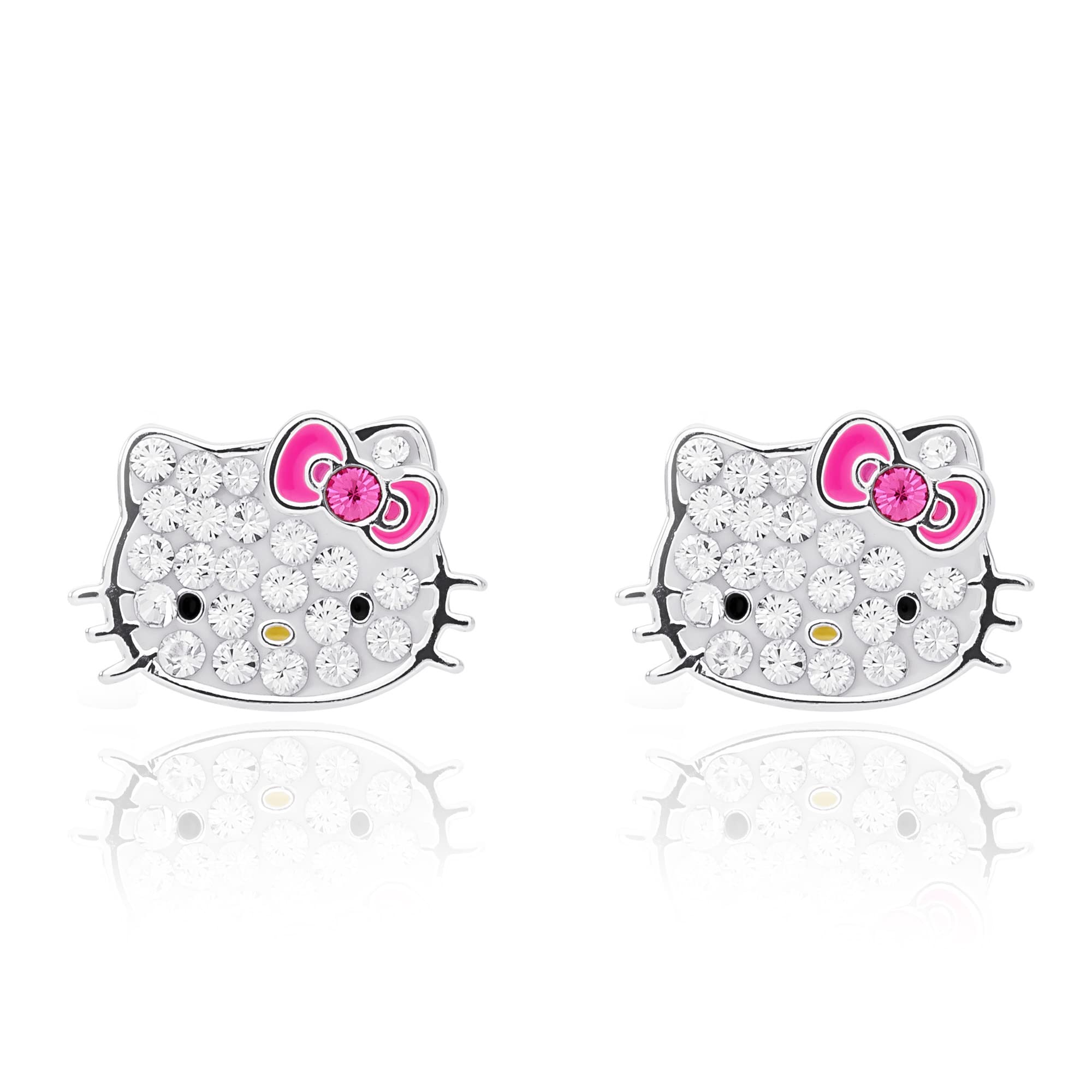 

Hello Kitty crystal stud earrings silver-plated