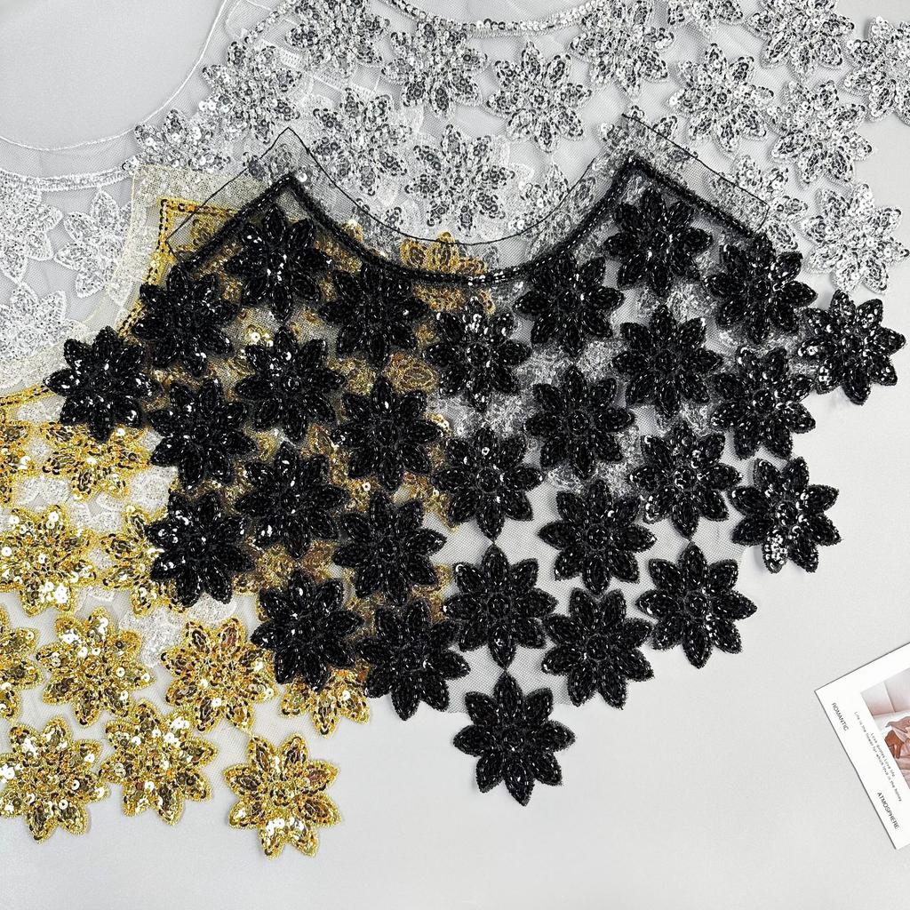Exquisite Schwerindustrie Stern Pailletten Dekorative Stoffaufkleber Kleidung Kleid Performance-Kleidung Hochzeitsaccessoires Vorderkragen Stoffaufkleber