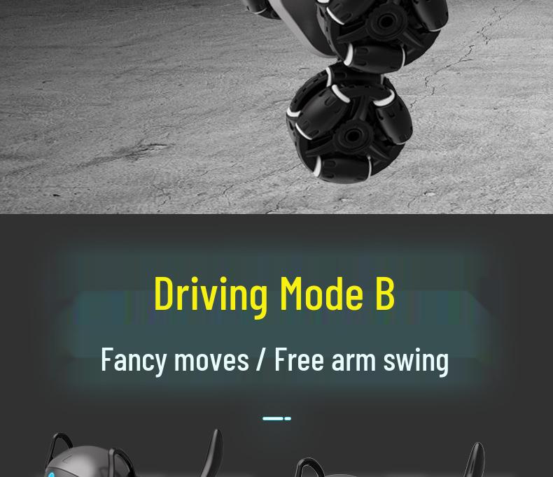 Gesture-Controlled Stunt Dog Robot: 8-Wheel 4WD Climbing and Drifting Pet with 2.4G Remote