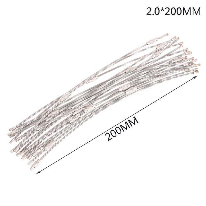 20Pcs Wire Rope Key Chain Stainless Steel Wire Keychain Carabiner Cable Key Ring