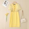 ZANZEA Women Print Patchwork V-Neck Summer Casual Short Sleeve Dress