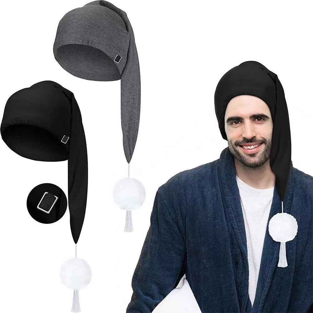 Elastic Sleepwear Hat with Pom Ball Stocking Santa Cap Night Sleeping Caps Women Men